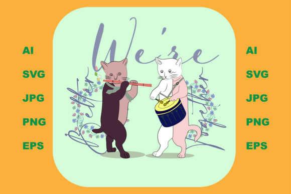 Cats with Drum and Flute