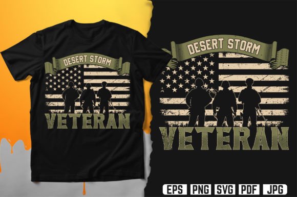 Desert Storm Veteran: A Bold Vector Embroidery Design